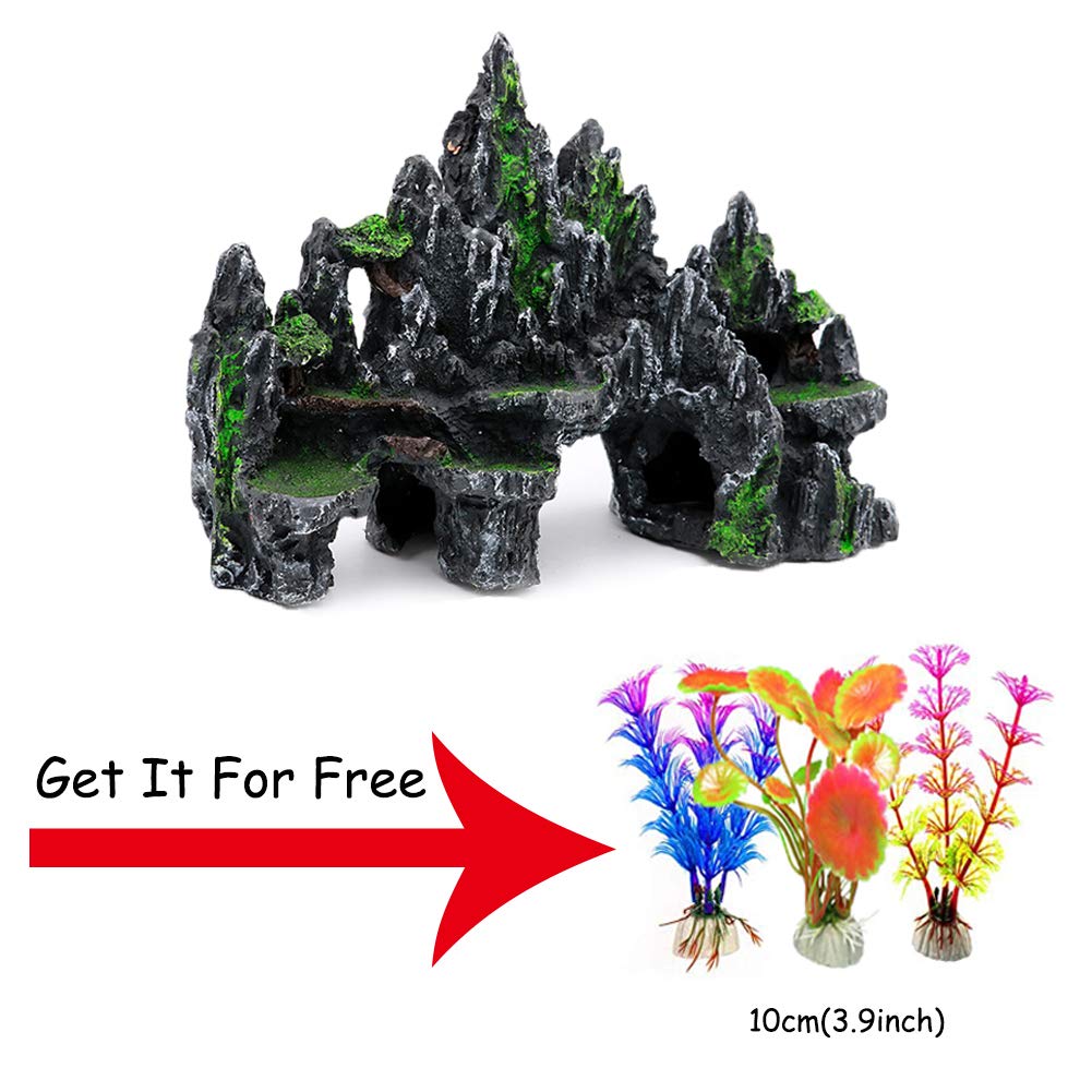 PakyKai tree house cave aquarium ornament provides shelter for small fish.