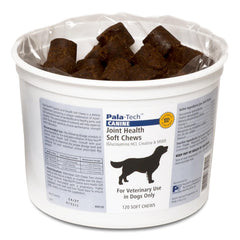 Pala Tech Canine Joint Soft Chews bottle 120ct aids daily joint support for active dogs