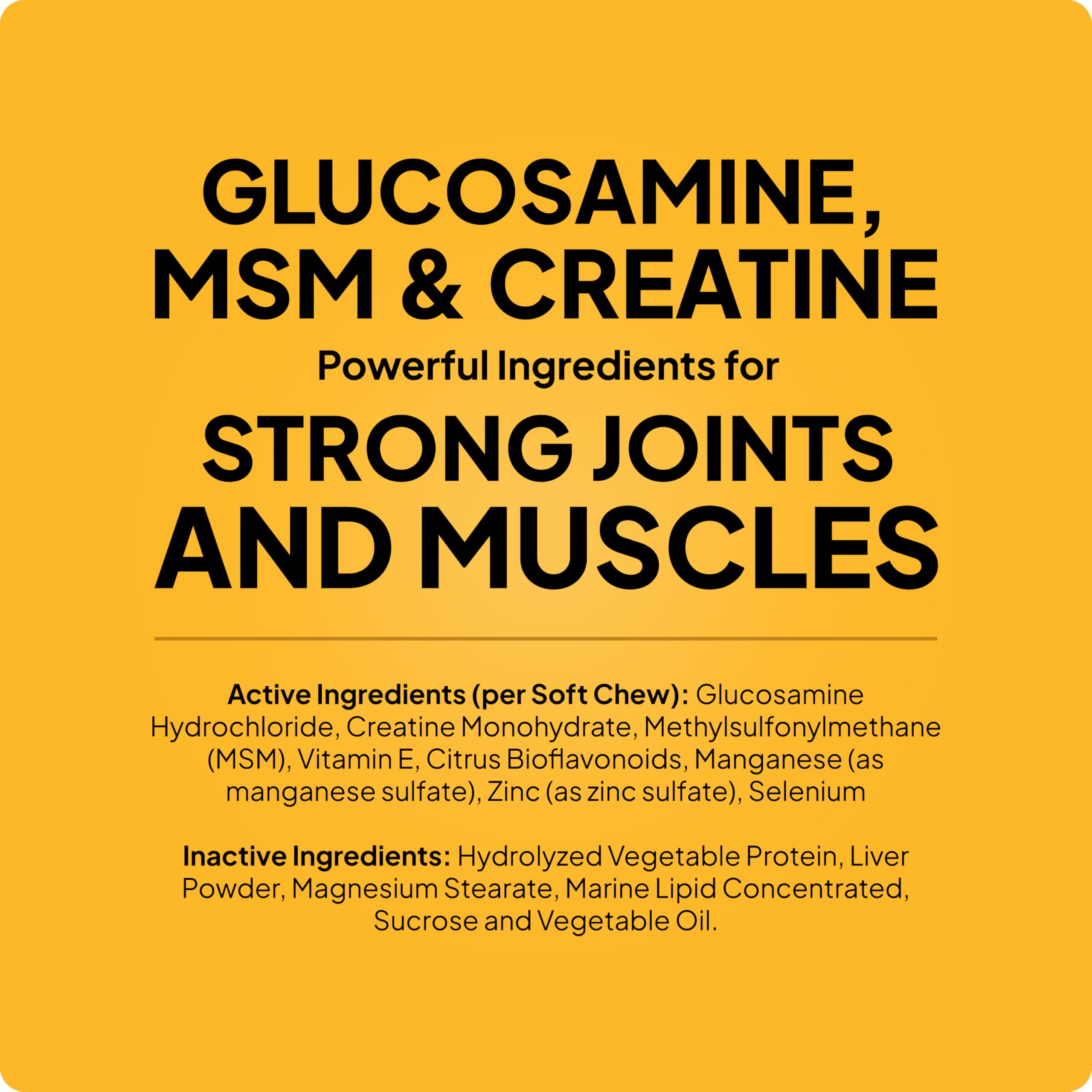 Pala Tech Canine Joint Soft Chews glucosamine chondroitin MSM highlights key ingredients