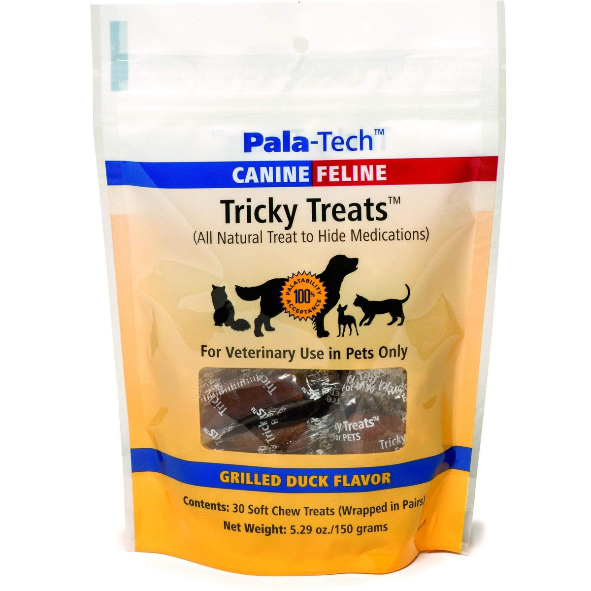 Pala Tech soft treats with grilled duck bite for dogs and cats, ideal training rewards