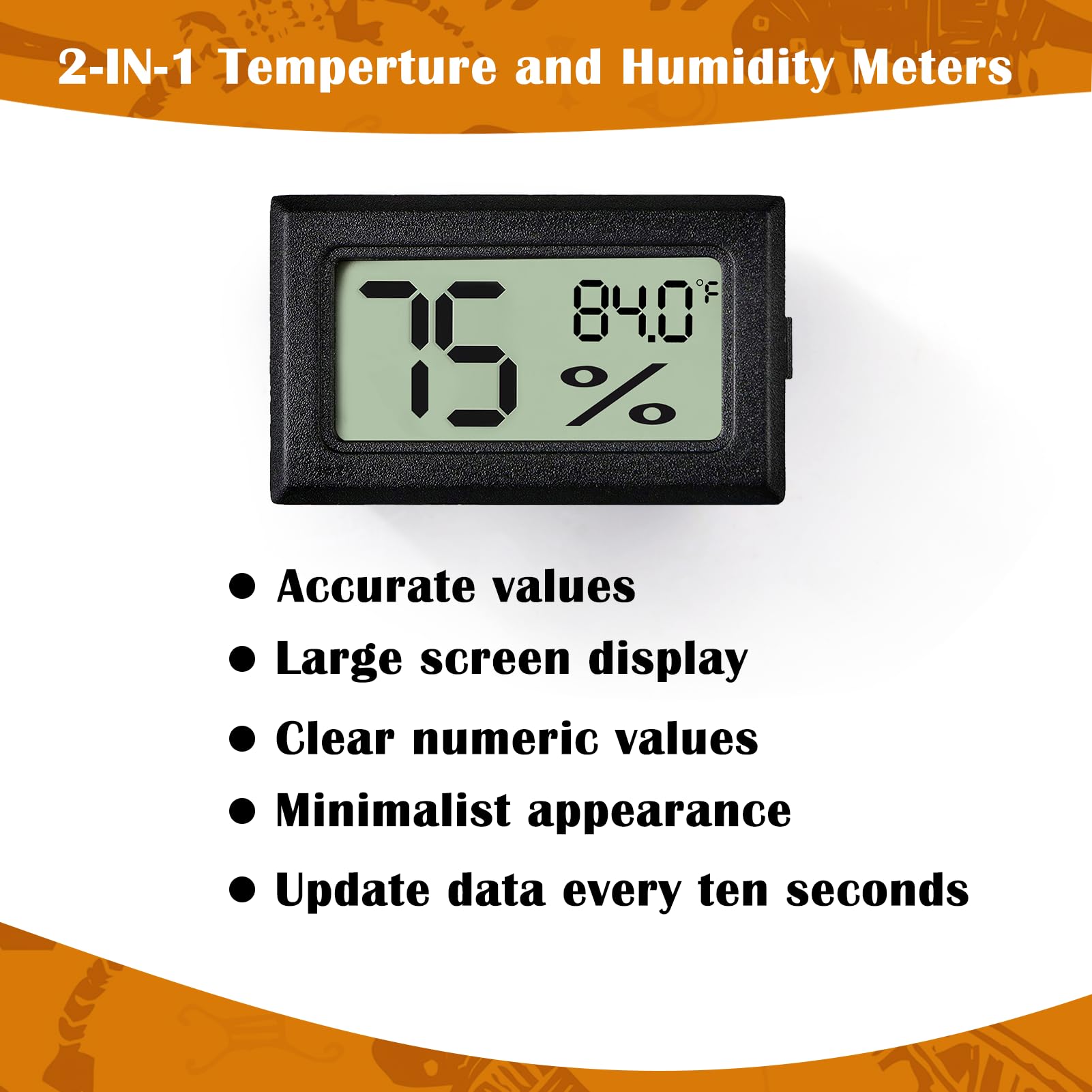 Palksky thermometer humidity gauge adhesive tape mounting for tidy setup