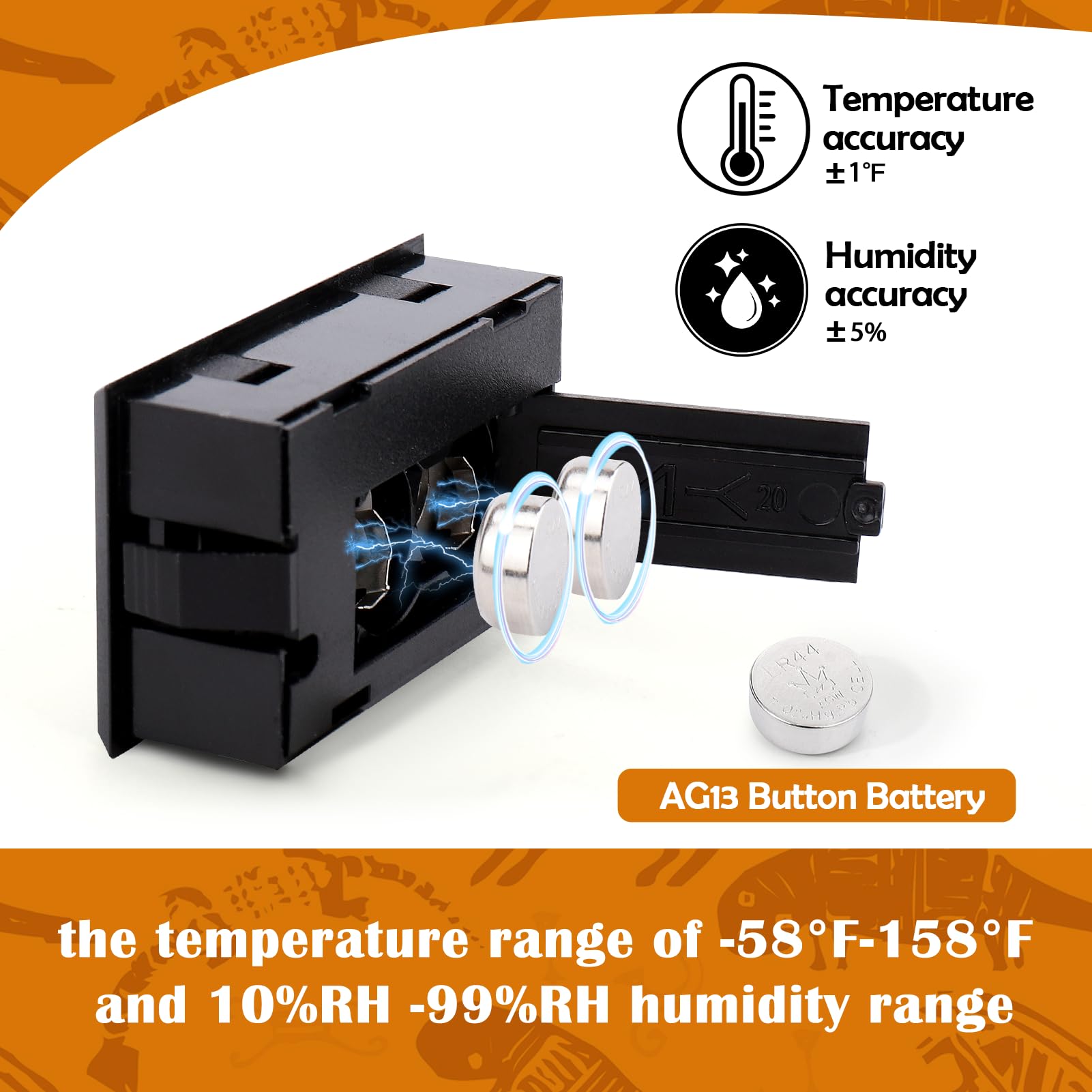 Palksky thermometer humidity gauge battery-inside design ready to use