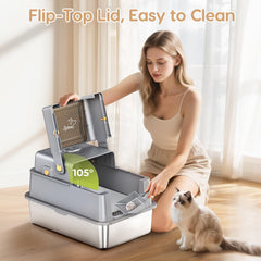 PalNests L7 Pro lid-open view highlighting easy cleaning and access.