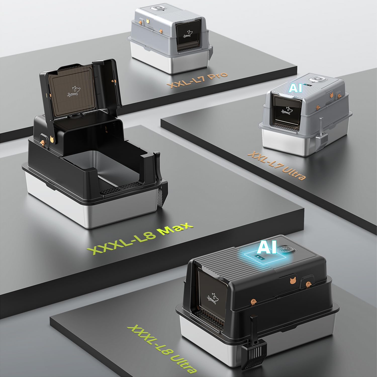 PalNests L8 Max-XXXL 2-tier litter mat reduces tracking