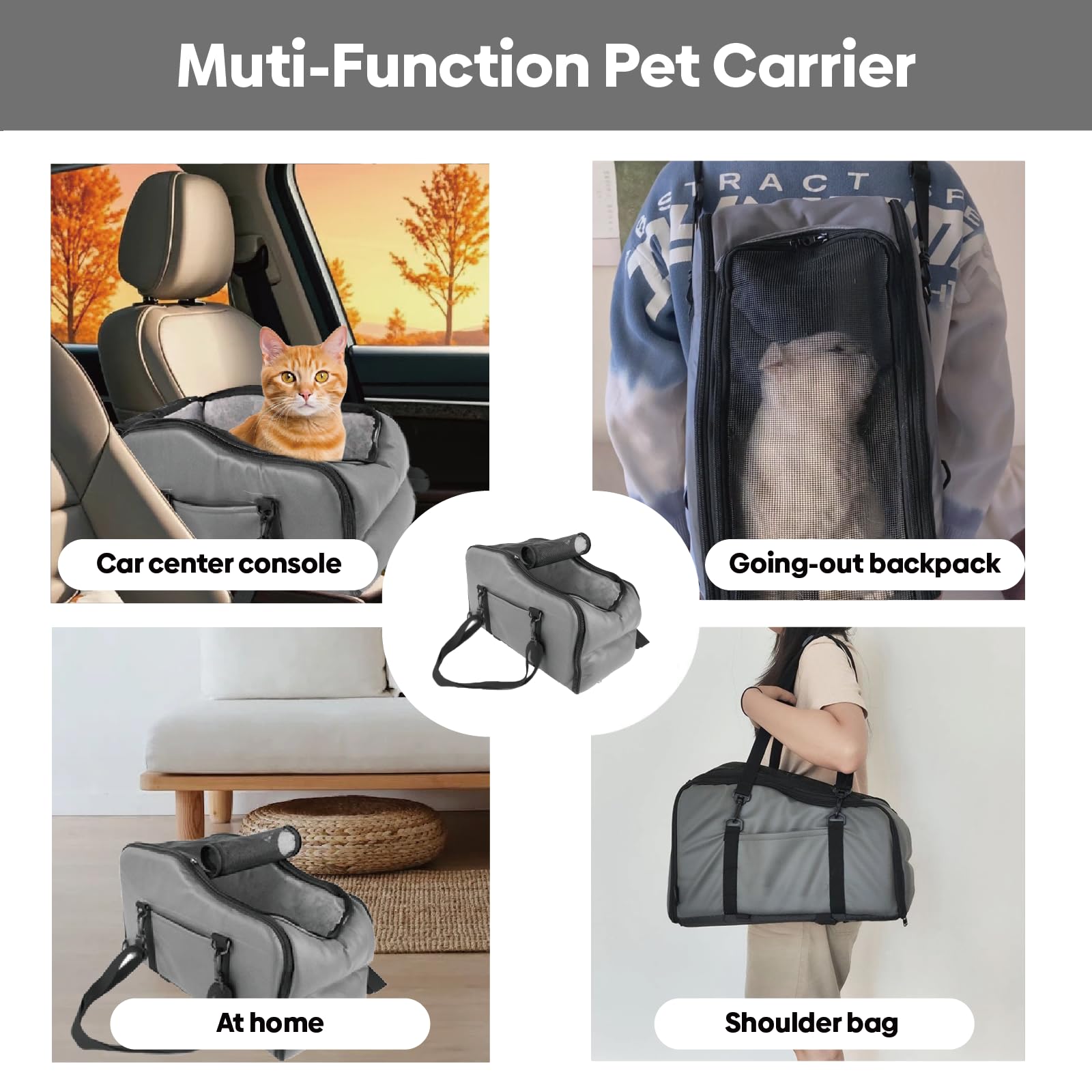 Palsway lockable zipper adds security while your pet rests in the center console.