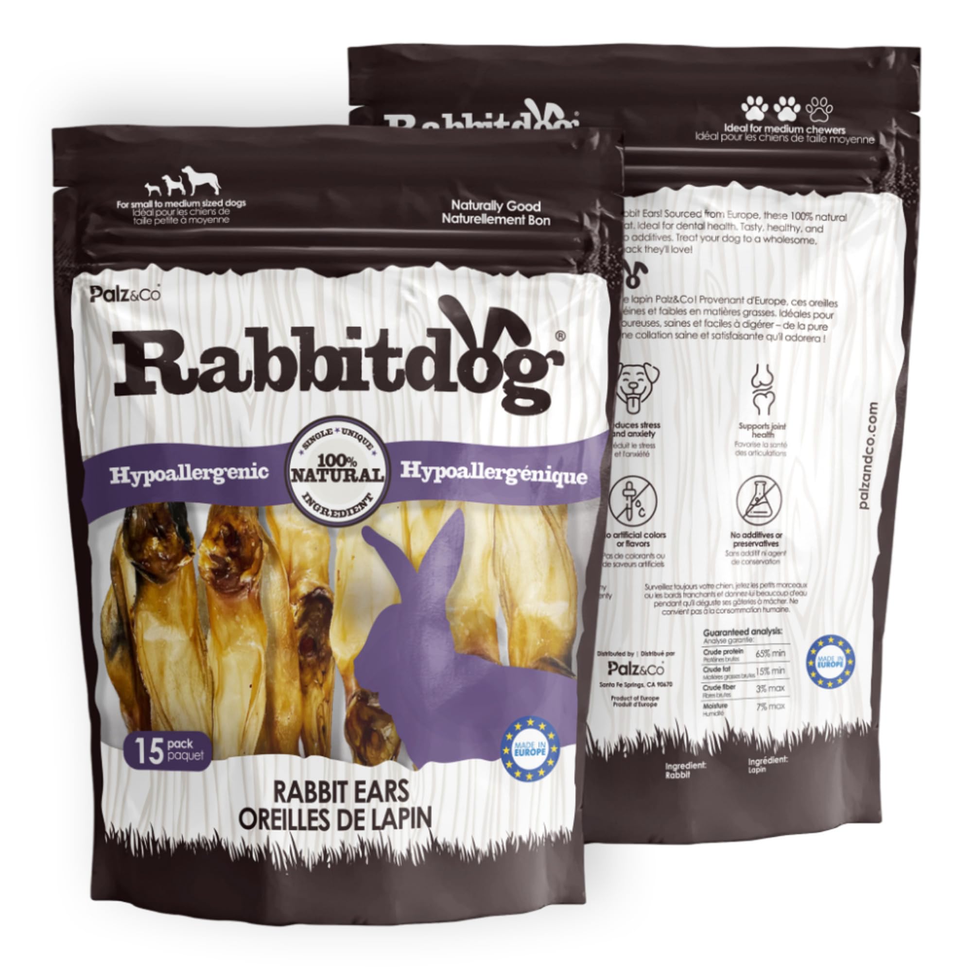 Palz&Co RabbitDog Rabbit Ears—lean protein snack for healthy weight management.
