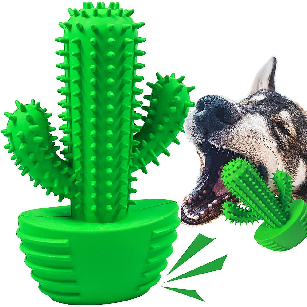Pamlulu dog chew toy bristle toothbrush shows dental-cleaning action during play.