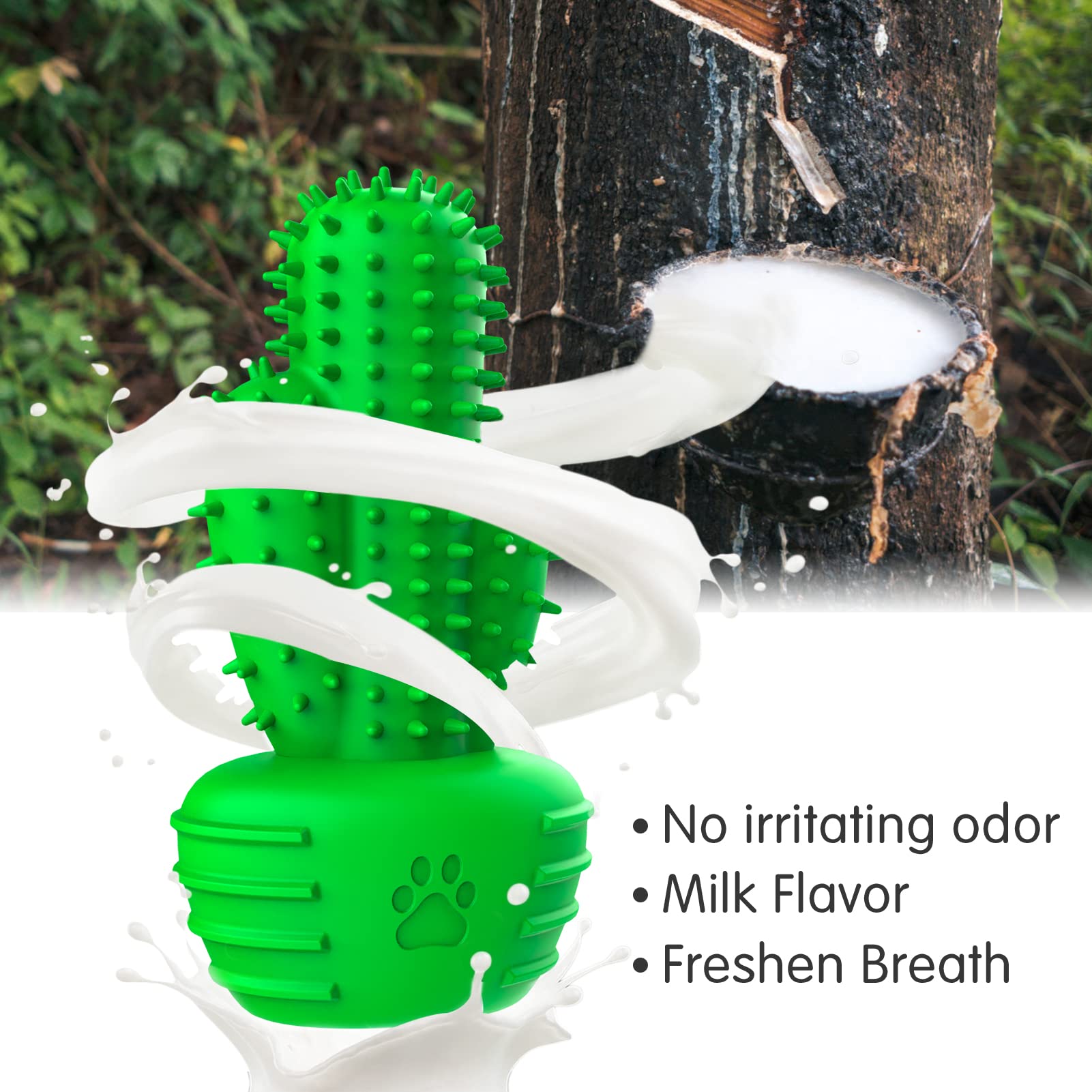 Pamlulu dog chew toy teeth-cleanser features bristles and grooves for dental play.
