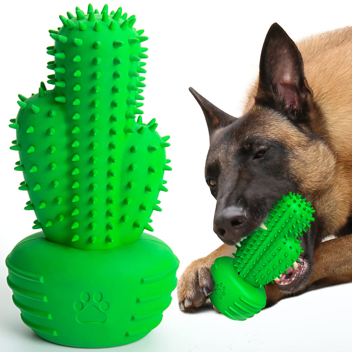 Pamlulu dog toothbrush-stick cleans teeth while chewing with bristle grooves.