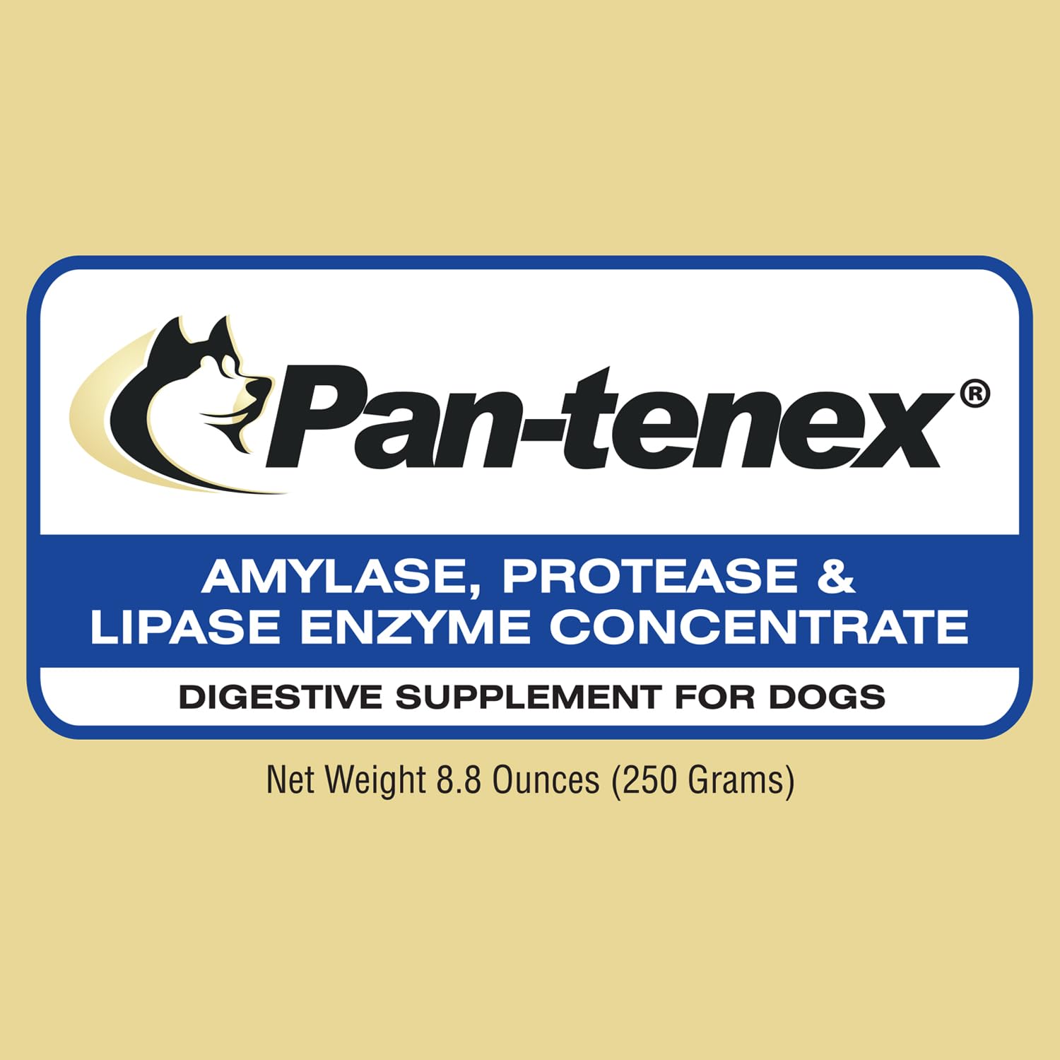 Pan-tenex porcine pancreatic enzyme powder for dogs aids nutrient absorption during meals.