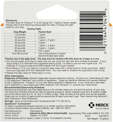 Panacur C canine dewormer daily dose packets ready-to-use for dosing.