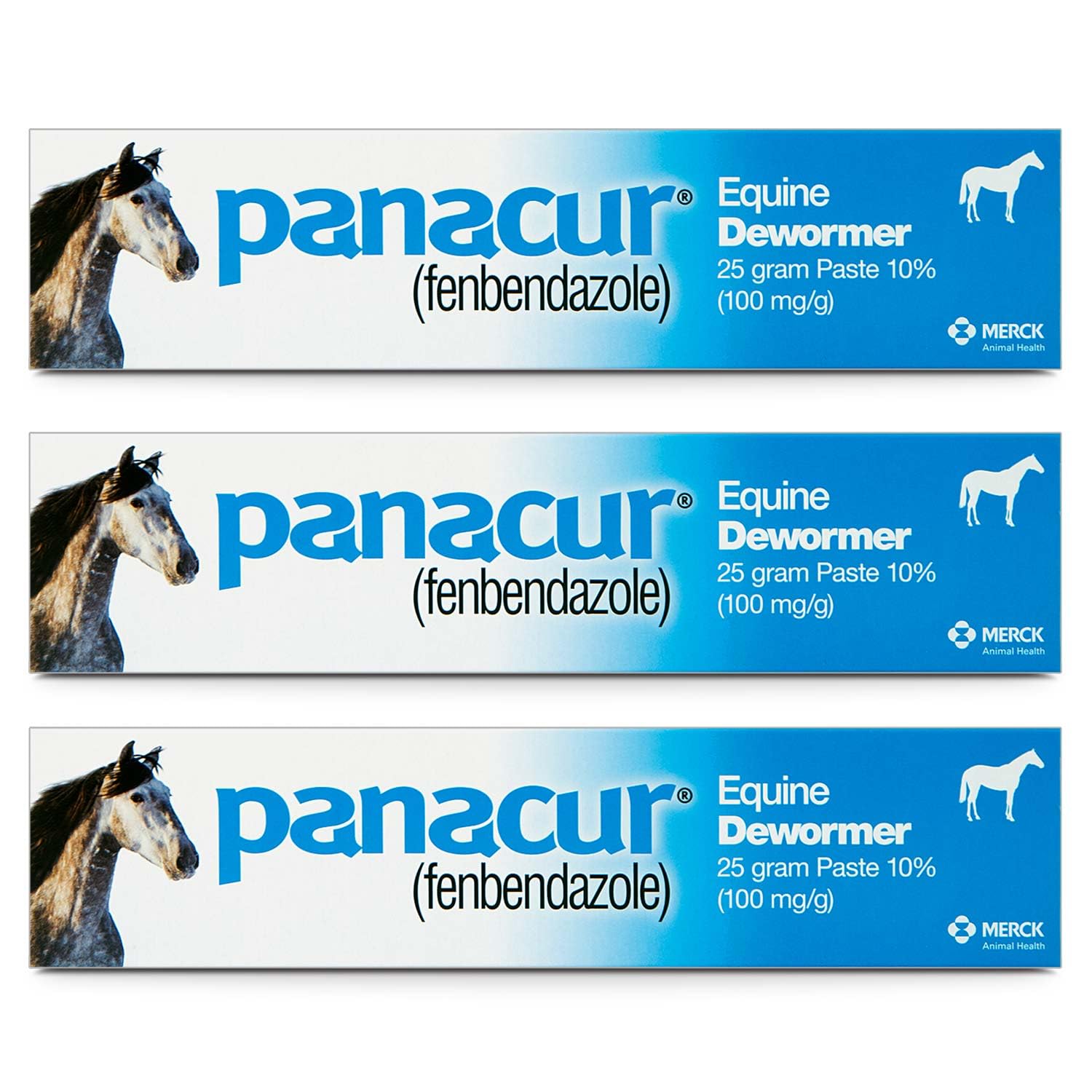 Panacur horse paste 3pack packaging for easy routine worming