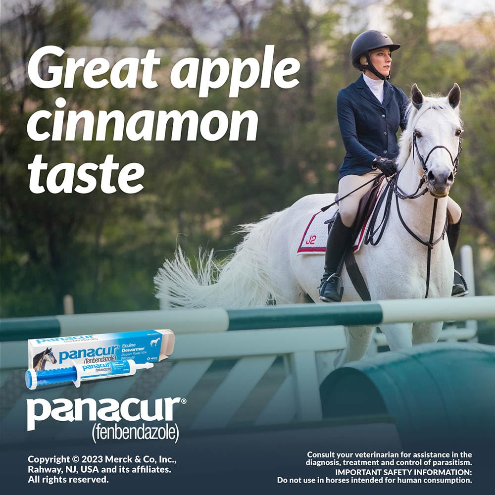 Panacur horse paste label closeup shows instructions and dosage