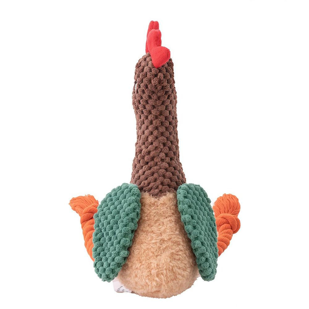PandySarp plush chicken toy soft-plush fabric feels gentle against teeth and gums