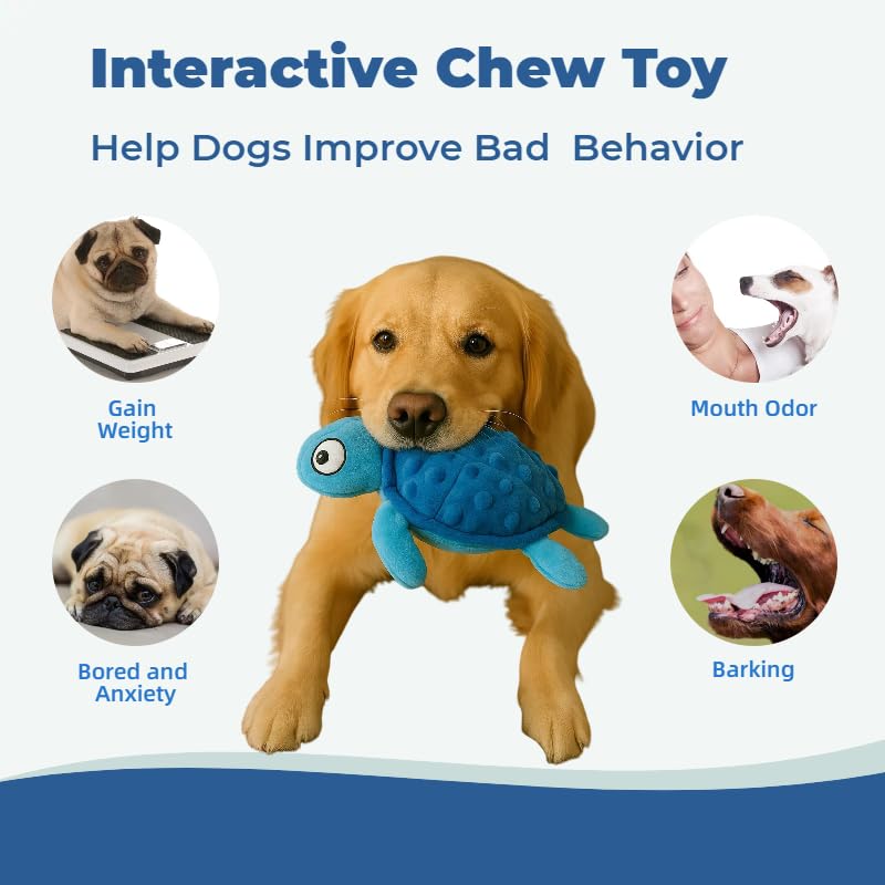 PandySarp indoor-friendly sea turtle toy, compact and soft for small-dog indoor fun