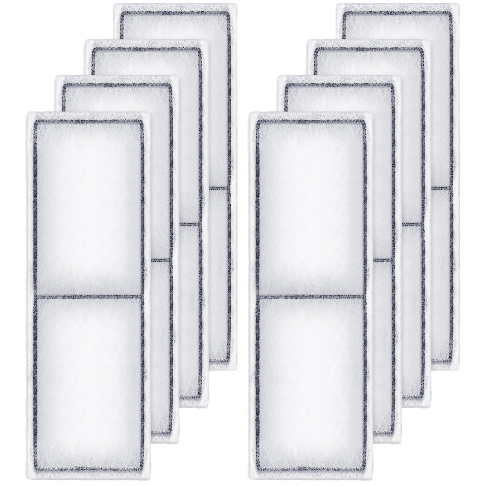 Pangda carbon filter pad foam 8-pack ready to replace U3 filters for improved filtration.