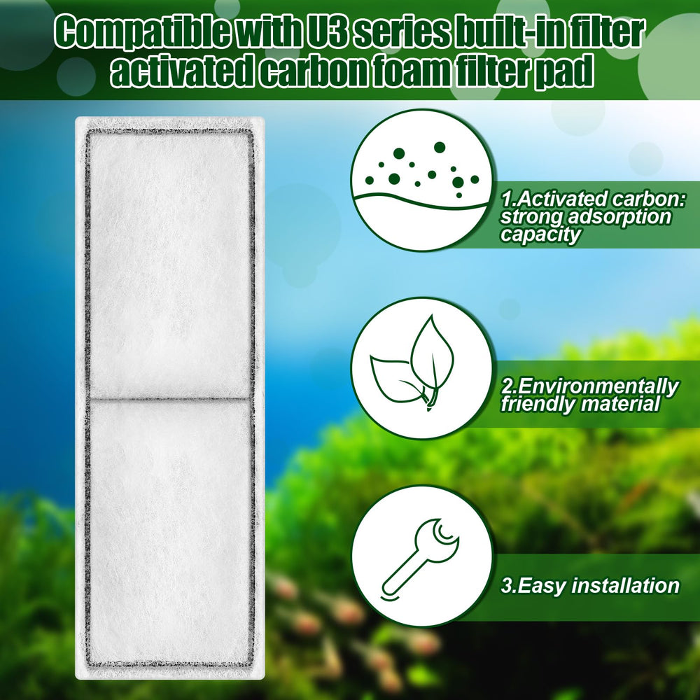 Pangda U3 filter pad compatibility image shows easy replacement for reliable aquarium filtration.