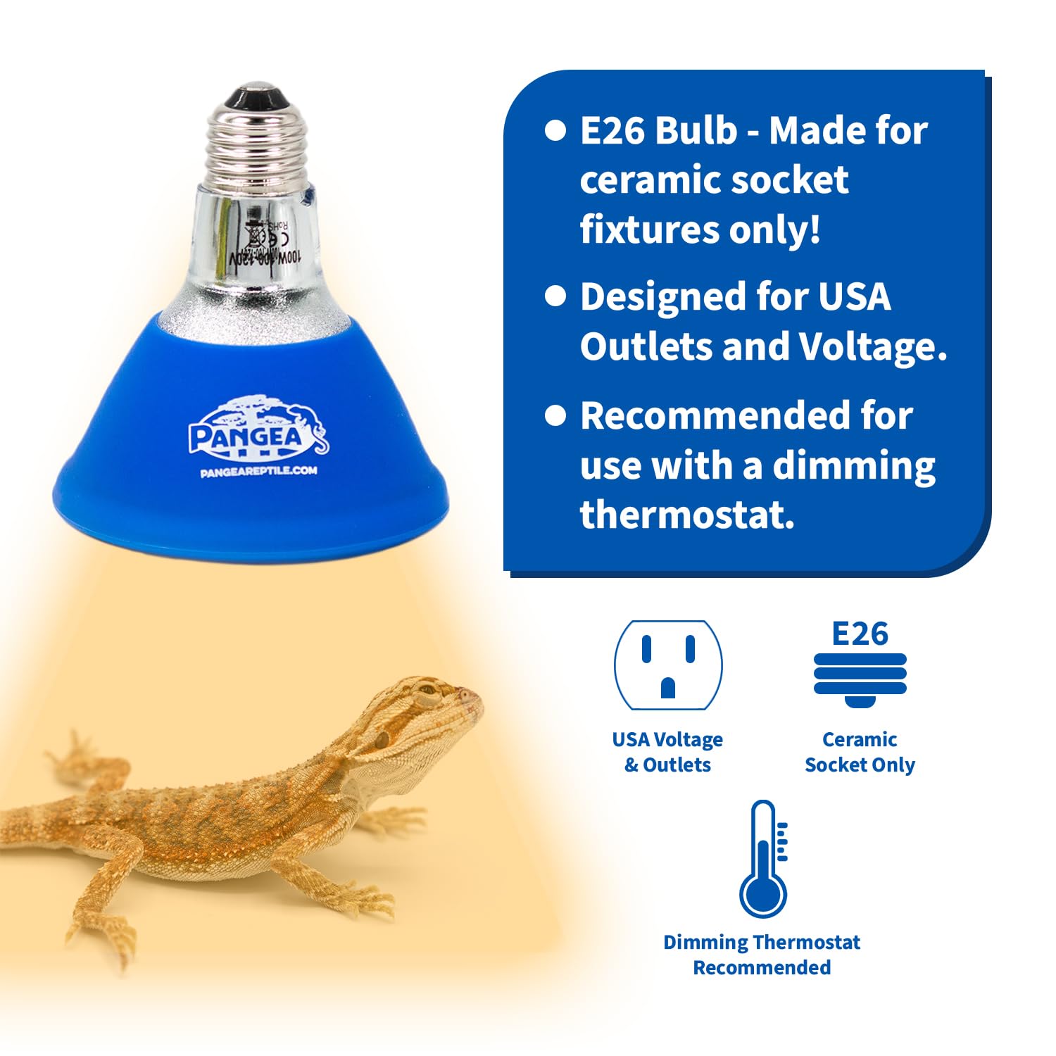 Pangea Deep Heat Projector silicone-covered lamp for safe handling during replacement