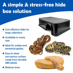 Pangea Reptile Hide Box durable plastic endures climbing and regular use.