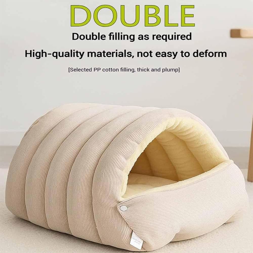 Panmall Cozy Cat Cave Bed interior with Arctic fleece, cozy warmth for naps