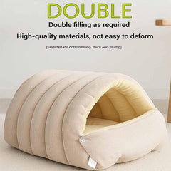 Panmall Cozy Cat Cave Bed interior with Arctic fleece, cozy warmth for naps