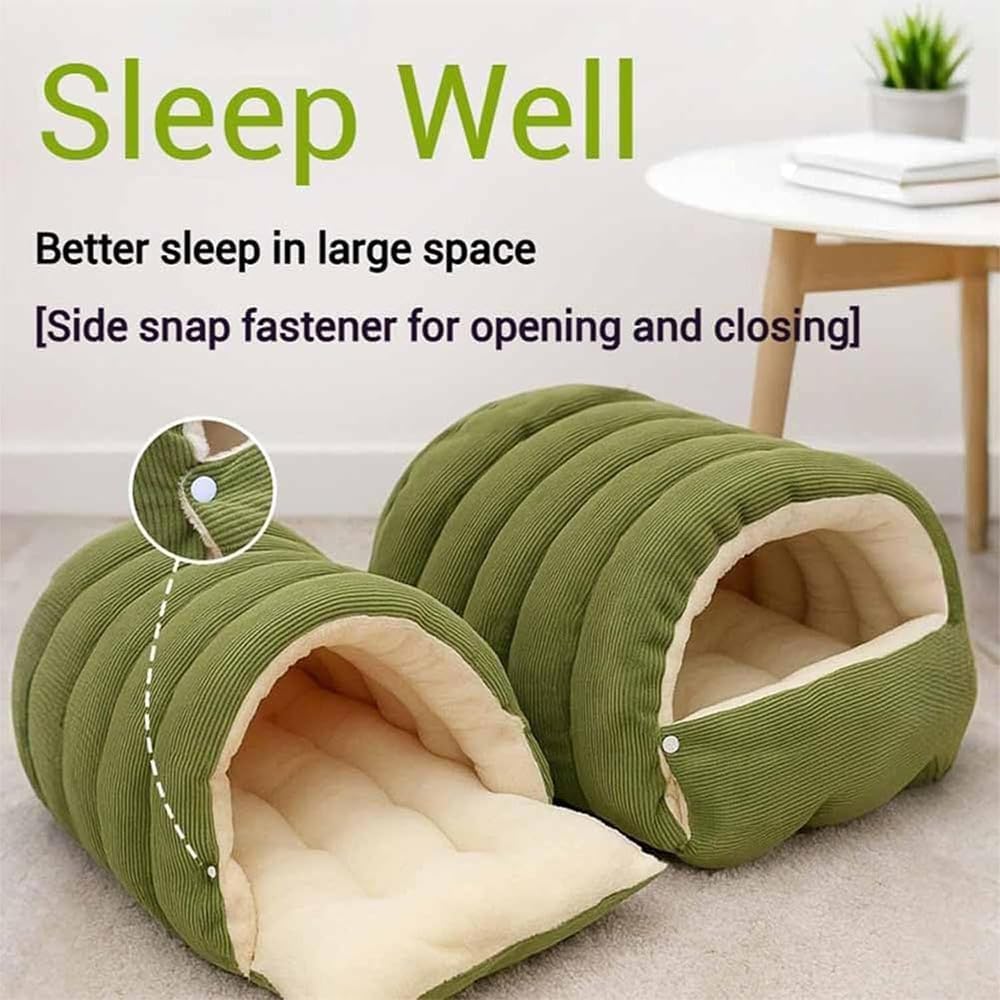 Panmall Cozy Cat Cave Bed removable cushion, cloud-like support for restful sleep