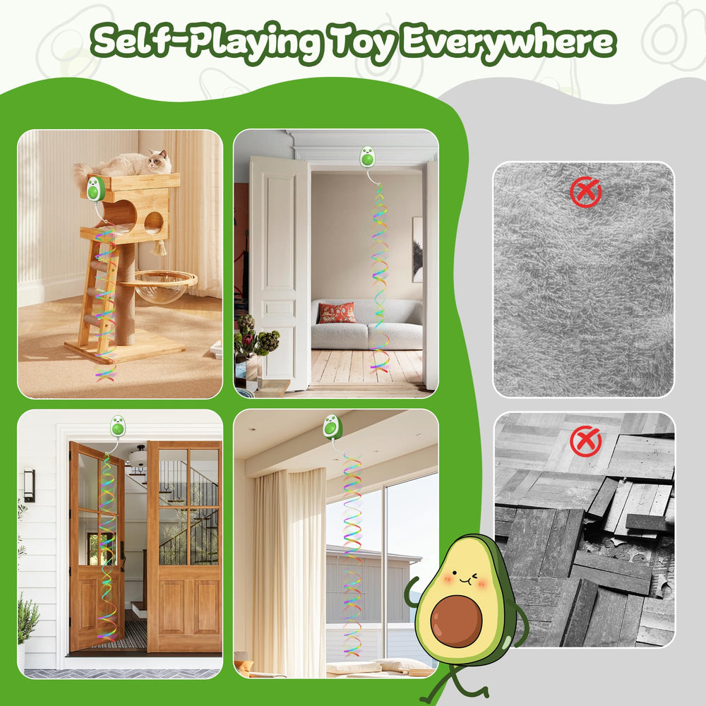 PANRIO automatic hanging cat toy adhesive-backing provides versatile mounting options