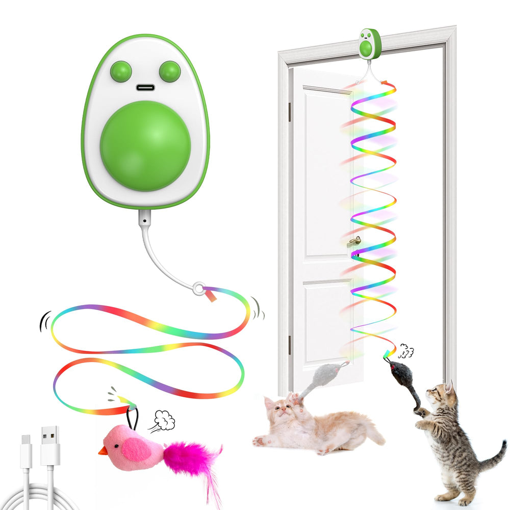 PANRIO automatic hanging cat toy bird engages cats in exciting solo chase play