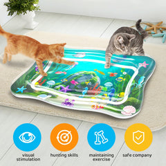 PANRIO water mat features sea-themed design to stimulate visual interest.
