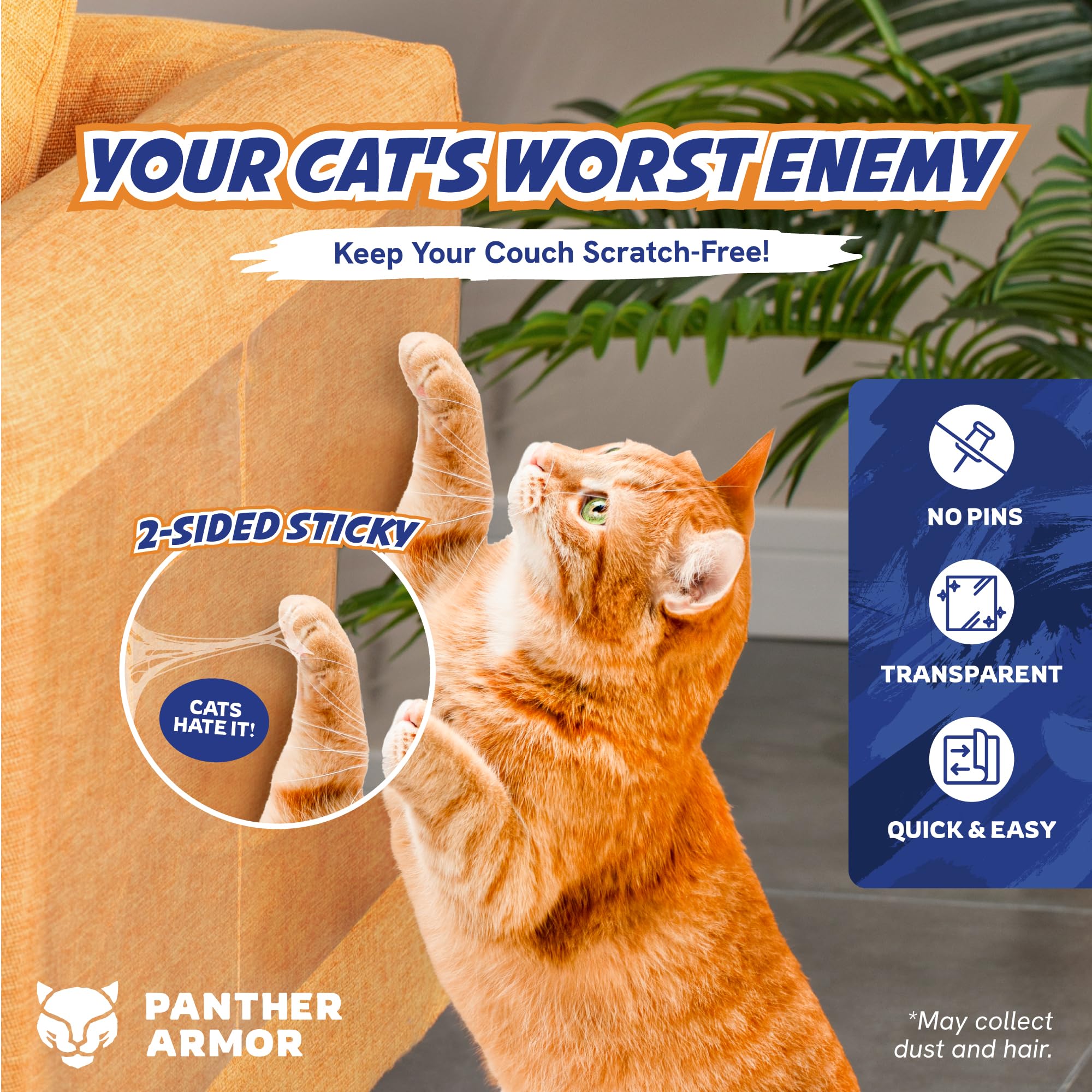 Panther Armor 24-pack contents show XL-Large-Medium sheets for full-room protection
