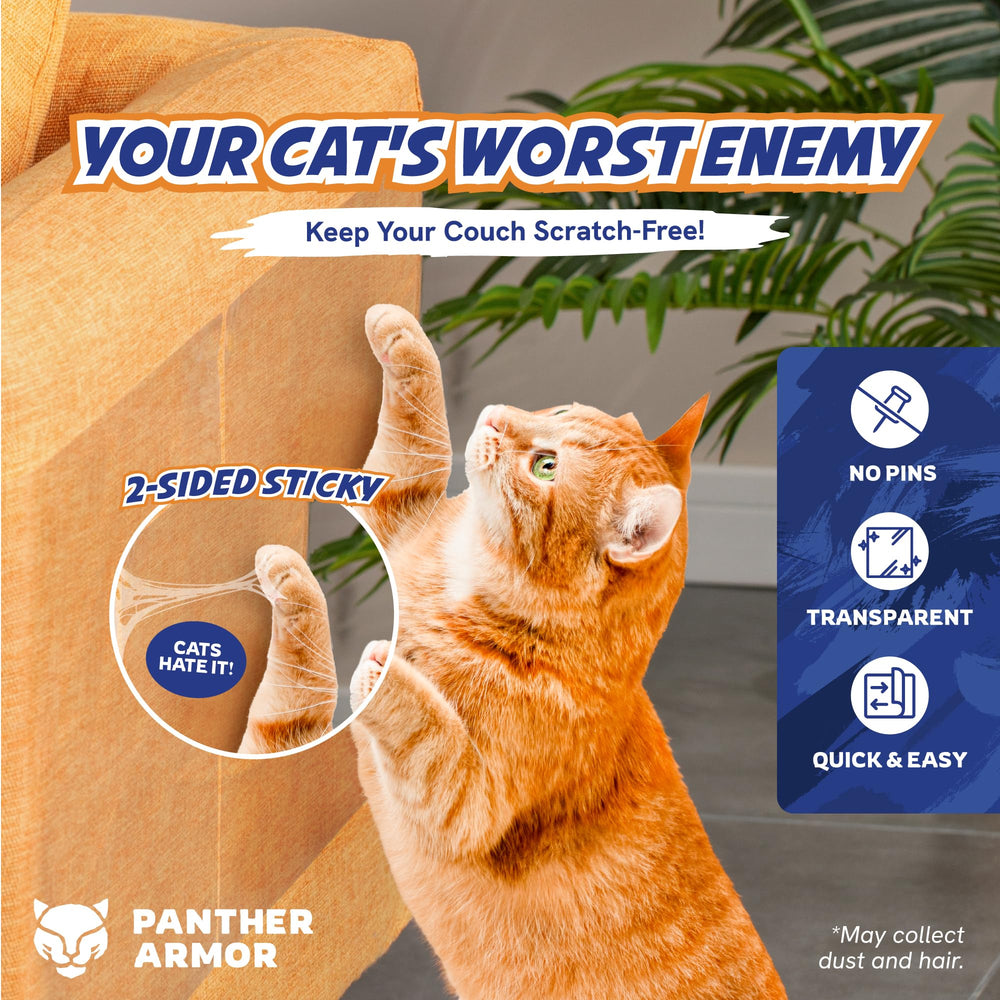 Panther Armor 24-pack contents show XL-Large-Medium sheets for full-room protection