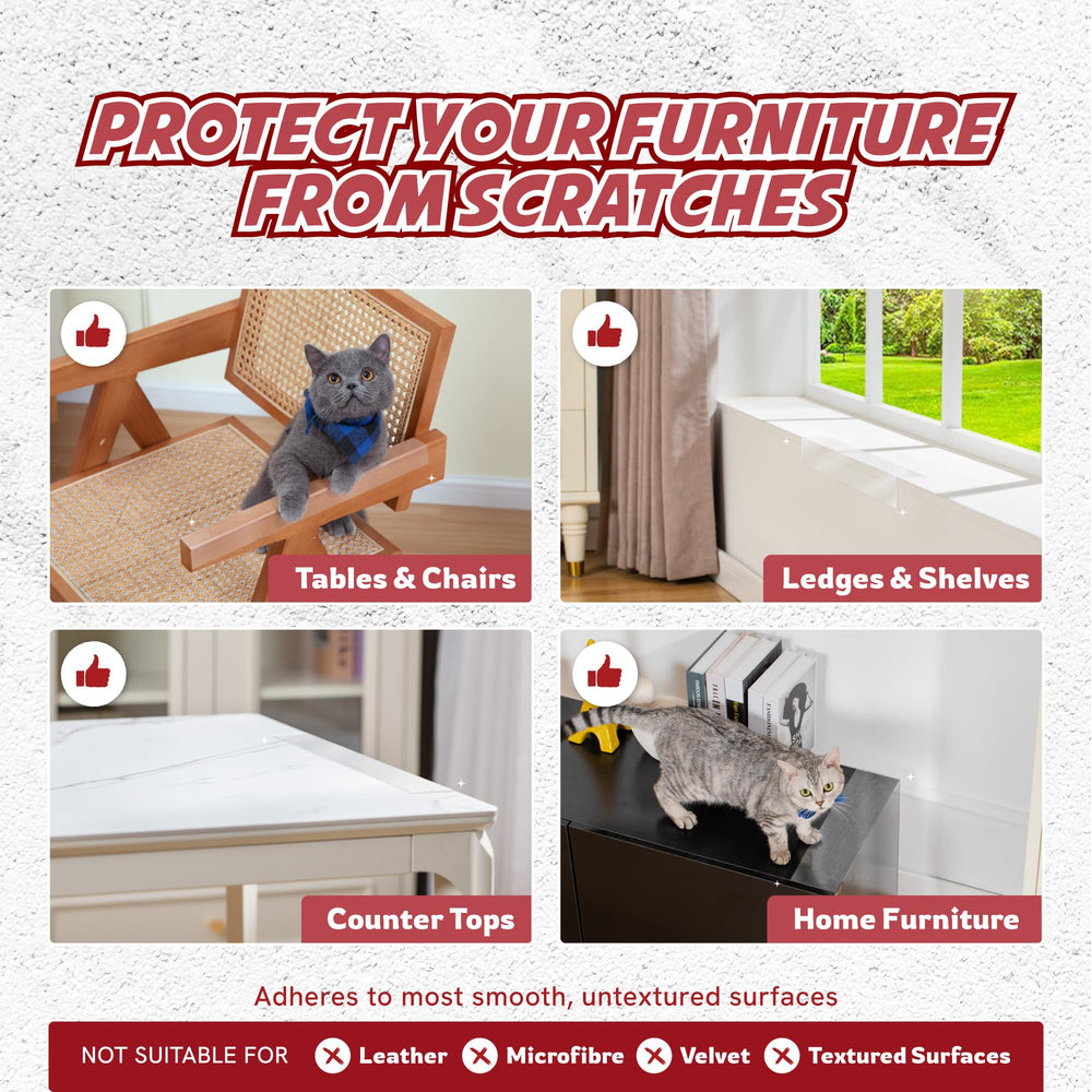 Panther Armor anti-scratch tape on corner edge shielding table legs