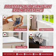 Panther Armor anti-scratch tape on corner edge shielding table legs