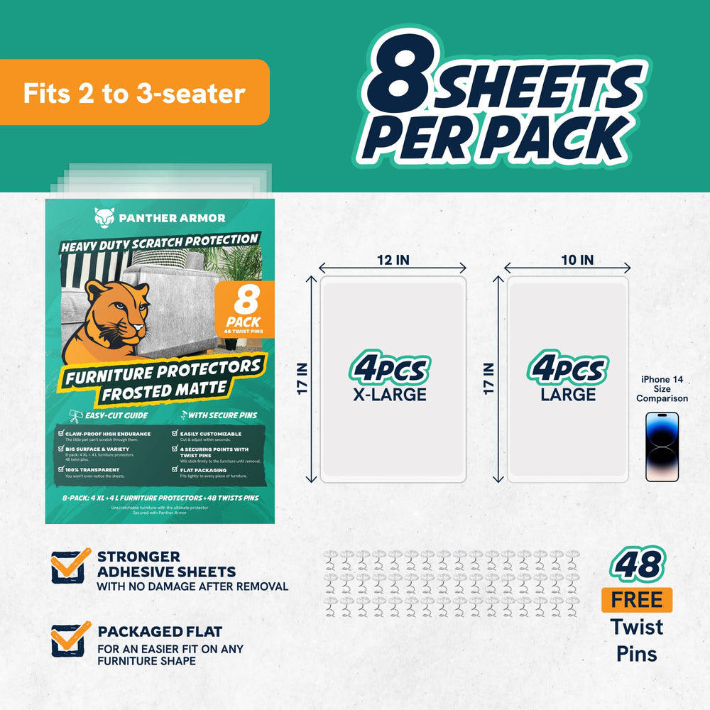 Custom-fit corner coverage using XL and Large sheets.