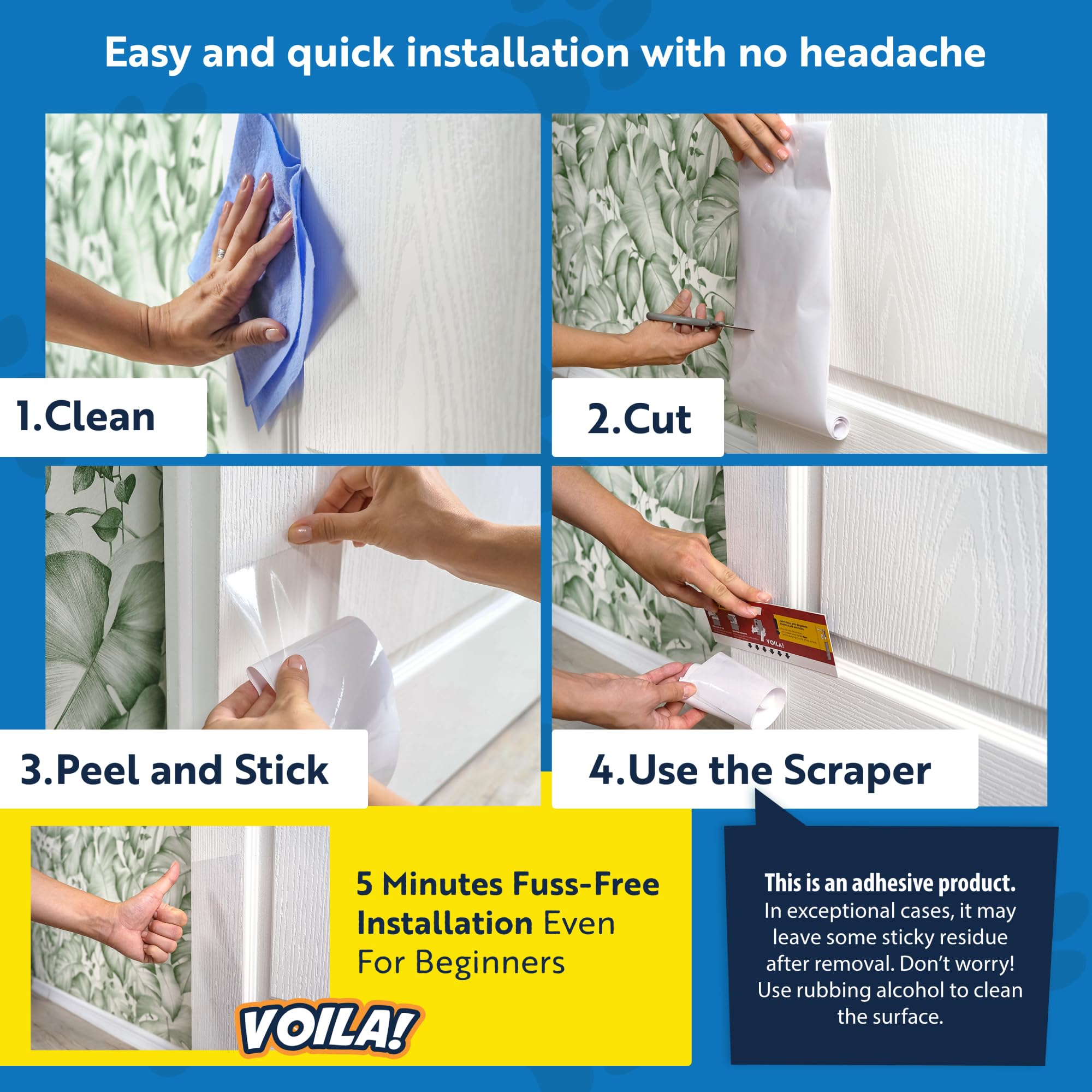 Panther Armor crystal-clear sheets protect doors and refrigerator edges from claws.