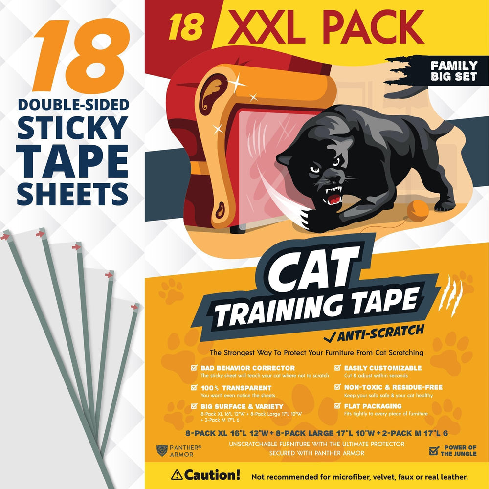Panther Armor double-sided deterrent tape ready to deter cat scratching on furniture.