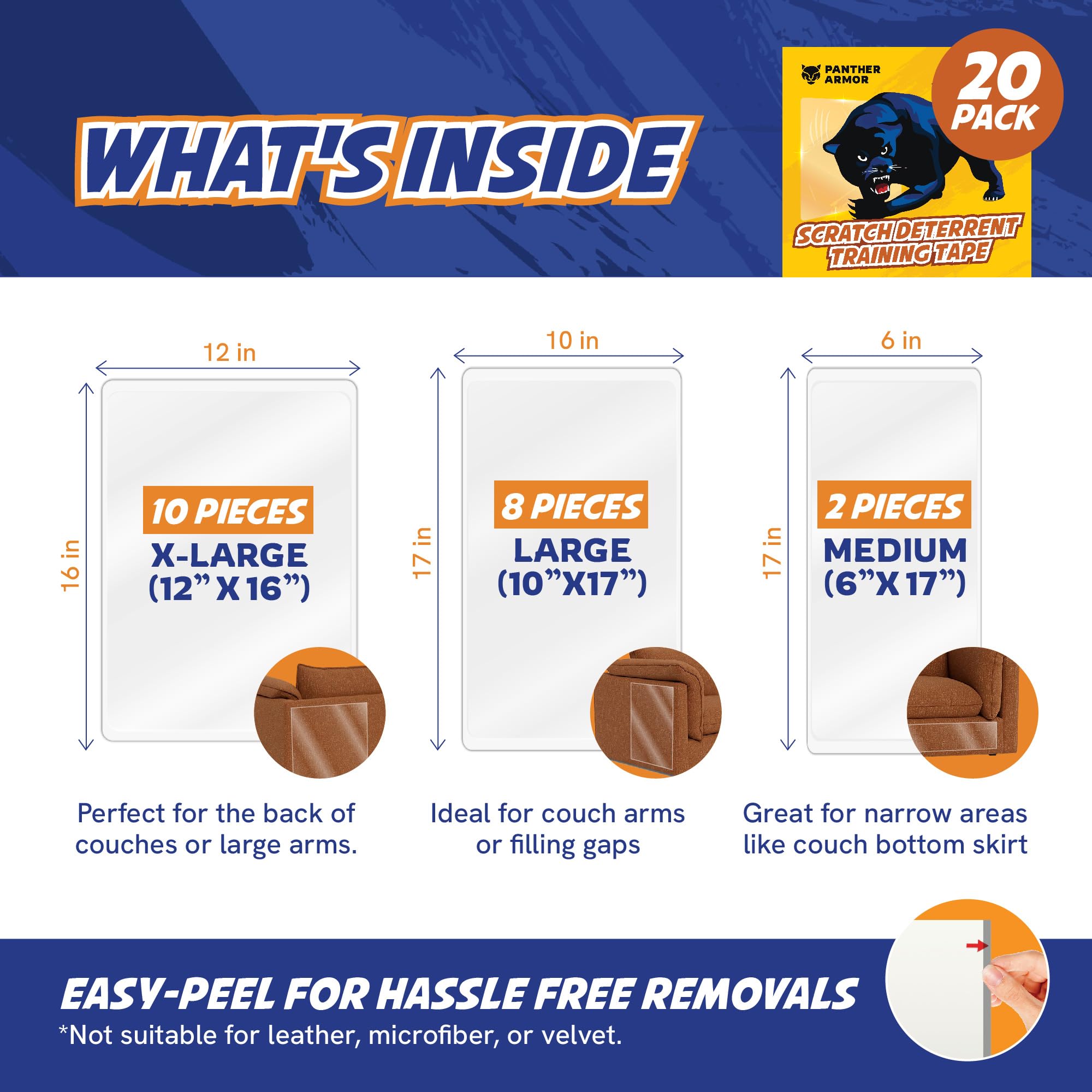 Panther Armor easy-apply, residue-free removal keeps furniture clean after training.