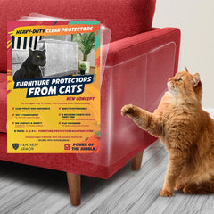 Panther Armor Furniture Protector 8-pack shields couches from cat claws with discreet clear sheets.