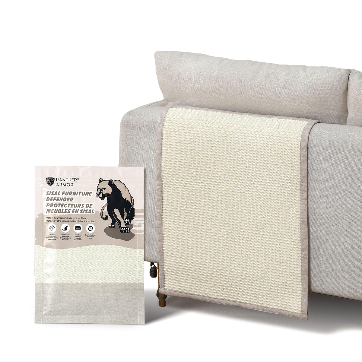 Panther Armor sisal furniture defender backrest protects sofa from scratching