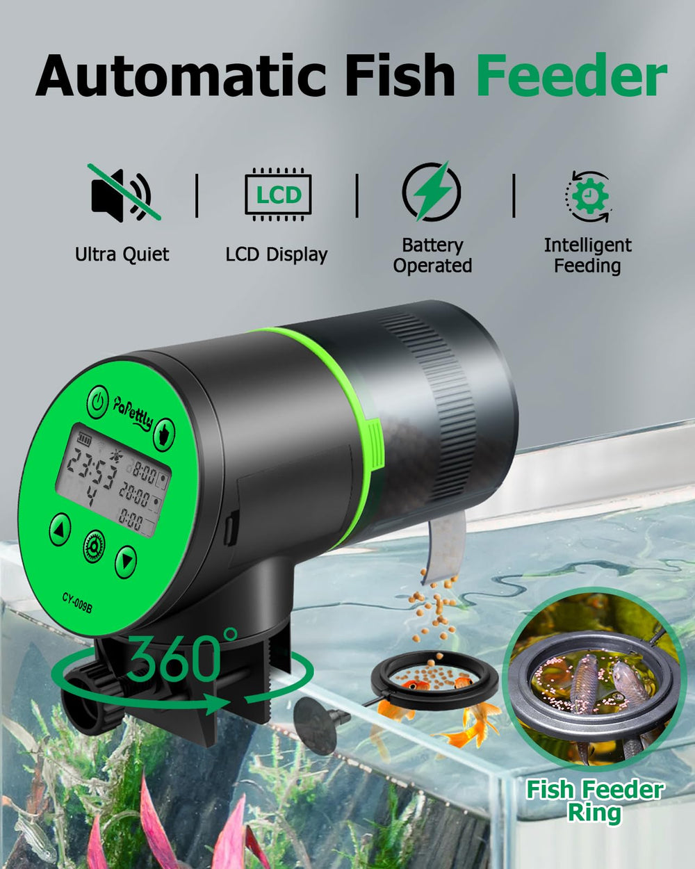 Papettly moisture-proof lid keeps fish food dry and clump-free in humid tanks