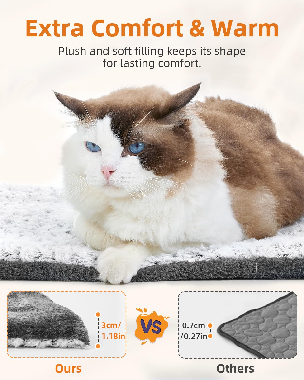 Papettly plush filling provides lasting comfort for a restful nap.