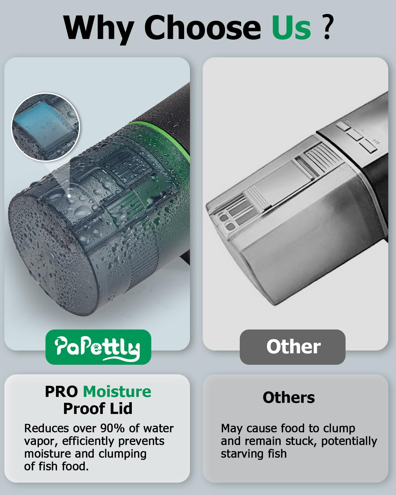 Papettly tank rim clamp securely mounts the feeder for stable feeding