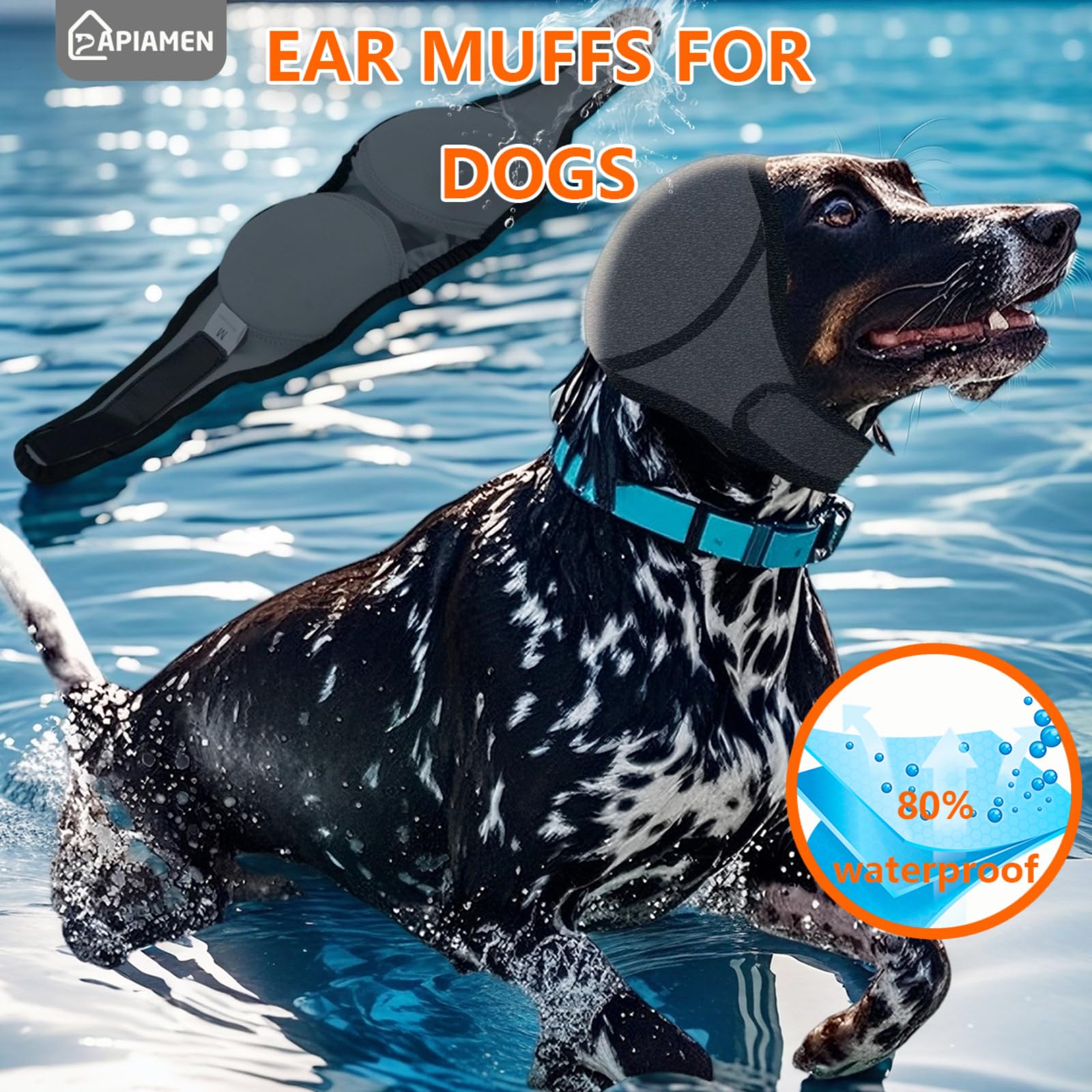 PAPIAMEN ear cover with SBR inner layer provides splash protection and ear protection.