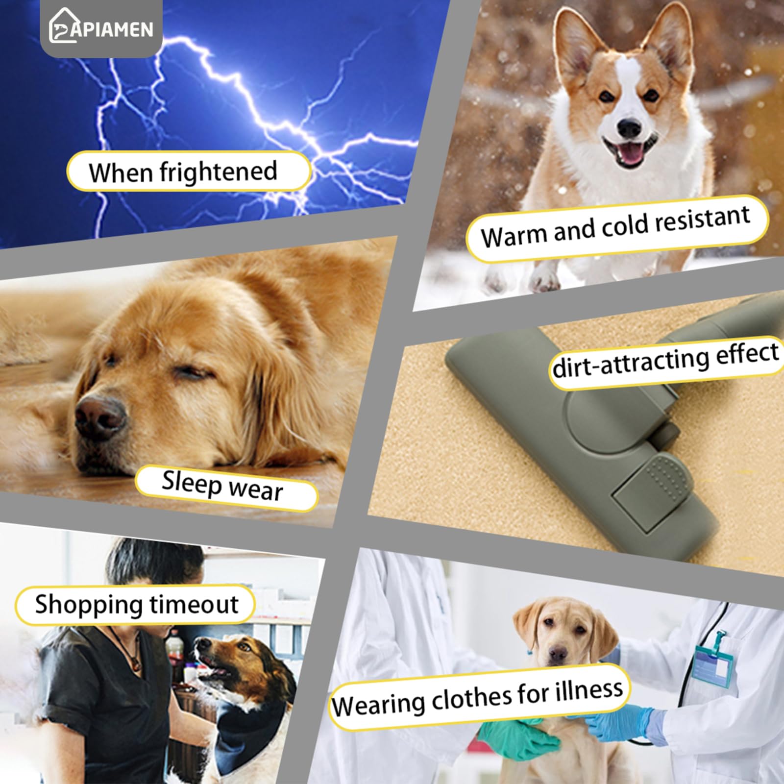 PAPIAMEN noise protection feature; soft interior calms anxious dogs.