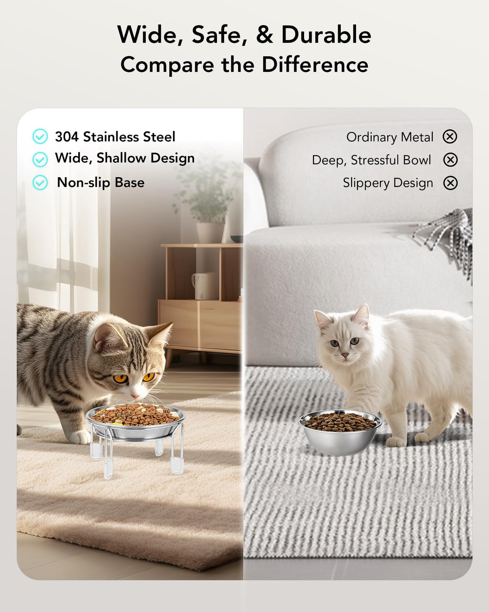 PapiCola Compact 3-Pack Elevates meals for multi-pet households.