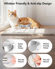 PapiCola Whisker-Friendly Cat Dish reduces whisker fatigue during meals.