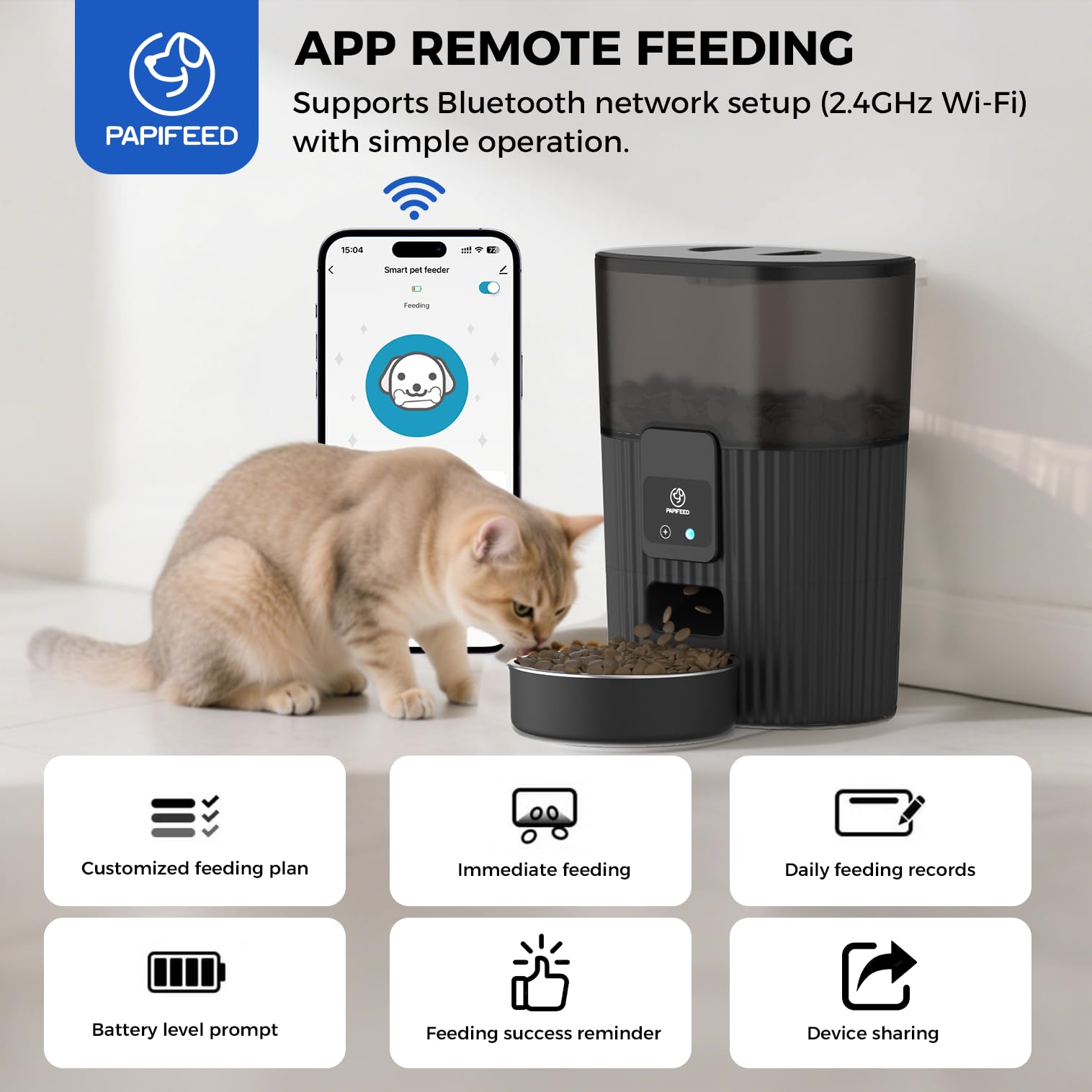 PAPIFEED air-sealed bowl keeps food fresh and secure for pets