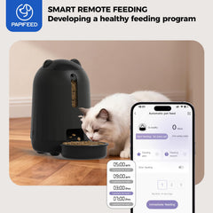 PAPIFEED app control dashboard enabling remote scheduling and monitoring.