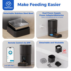 PAPIFEED app control interface demonstrates scheduling meals from your phone.