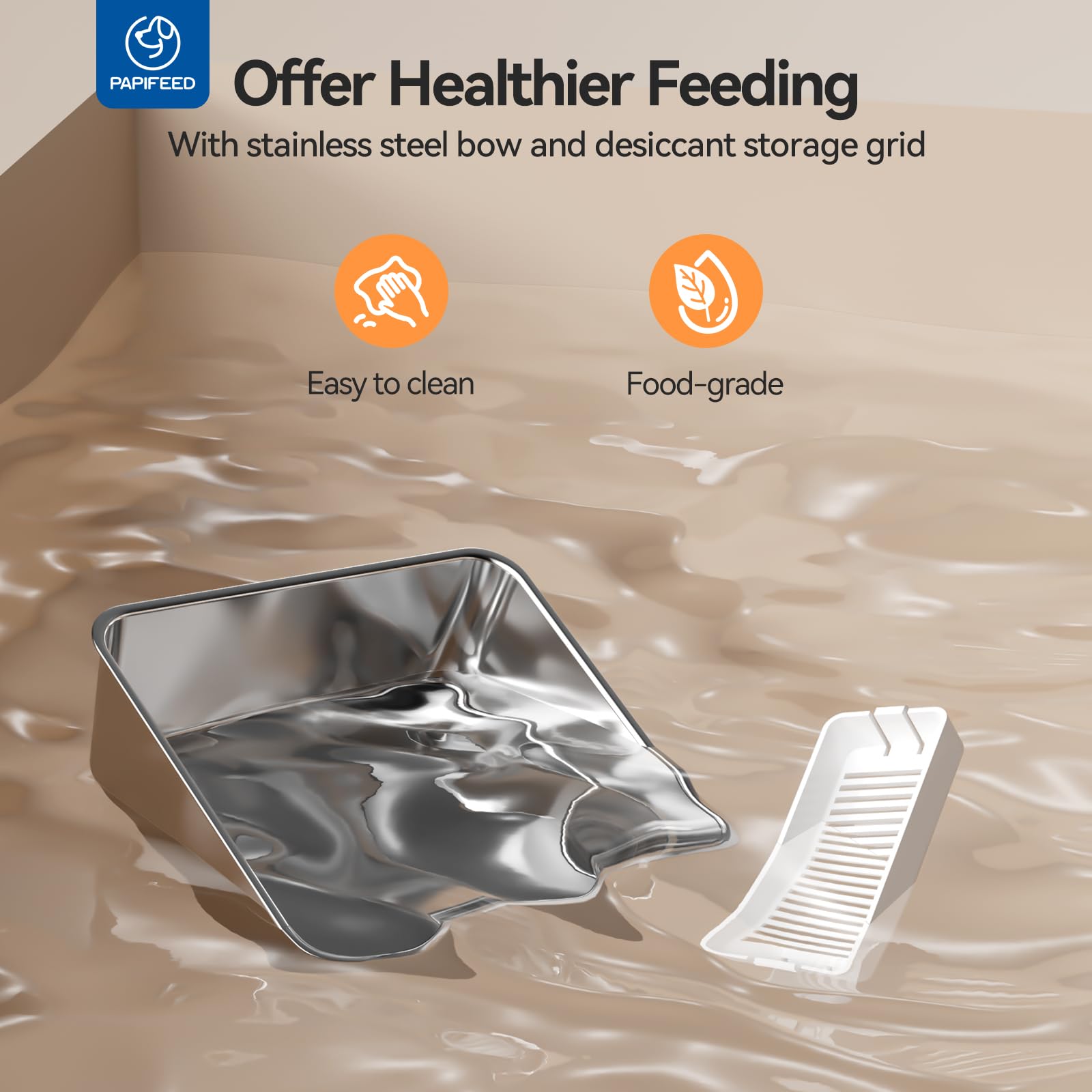PAPIFEED 6-liter capacity is ideal for multi-pet households.